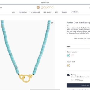 Gorjana Parker Gem Necklace in Turquoise & Gold